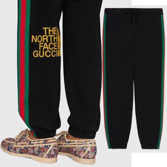 GUCCI PANTS MENS JOGGING THE NORTH FACE x TRACK TROUSERS WEB DETAIL sz L - Picture 4 of 15
